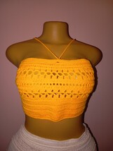 Crochet crop top, summer top, summer vest, halter top - $40.00