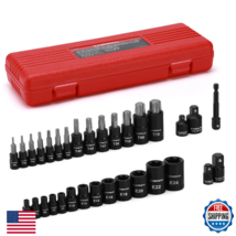 CASOMAN 32-PC Torx Bit Socket &amp; E-Torx Set, CV Steel, T8-T70, E4-E24 - $42.01