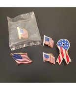 USA Flag Lapel Hat Brooch Pin Lot Of 5 - $10.79