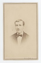 Antique CDV Circa 1860s Handsome Young Man Tie Draper &amp; Husted Philadelphia, PA - £7.43 GBP