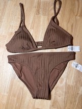 XS Aerie Women’s 2 Piece Bikini Swimsuit In Brown BNWTS - £19.65 GBP
