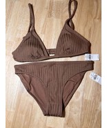 XS Aerie Women’s 2 Piece Bikini Swimsuit In Brown BNWTS - £19.68 GBP