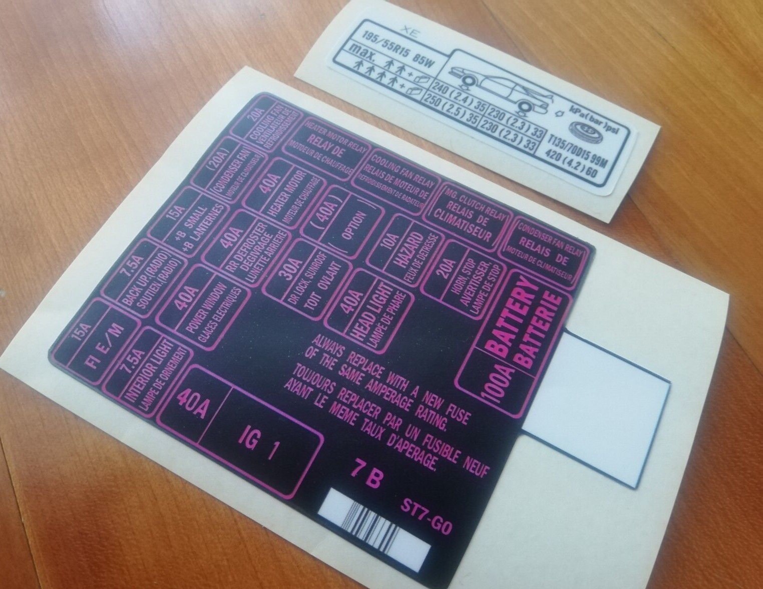 Integra Type R Window Sticker Integra DC2 Type R - Fits DC2 B18 Fusebox Tyre Sticker - Reproduction ...