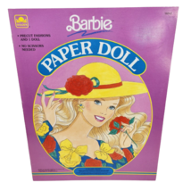 Vintage 1990 Barbie Paper Doll Mattel Book Never Used Golden Precut Fashions - $28.50