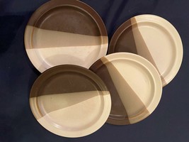 Jepco International Brown Tones Bread Butter Plates (4) Stoneware Korean... - £19.12 GBP