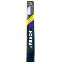 Vintage Johnson &amp; Johnson REACH Full Size Head Firm Toothbrush Purple Ne... - €11,97 EUR