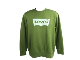 Levi&#39;s Crewneck Soft Fleece Long Sleeve Sweatshirt, Olive Green, Standar... - $24.75