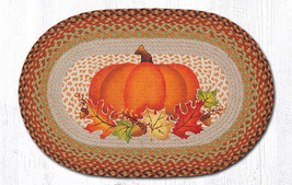 Earth Rugs OP-438 Pumpkin Leaf Oval Patch 20&quot; x 30&quot; - £38.87 GBP