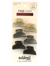 SCUNCI FINE HAIR JAW CLIPS - 6 PCS. (32683) - £7.12 GBP