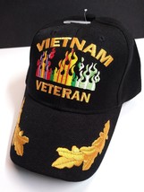 Vietnam Veteran Burning Ribbon Flames Embroidered Logo Military Hat Cap NEW - $4.99