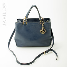 BLUE LEATHER MICHAEL KORS SATCHEL HANDBAG PURSE! - $127.71