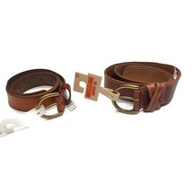 Mossimo Supply Co Womens Lot Of 2 Leather Belts Cognac Brown Size XS - £13.73 GBP
