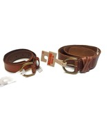 Mossimo Supply Co Womens Lot Of 2 Leather Belts Cognac Brown Size XS - £13.76 GBP