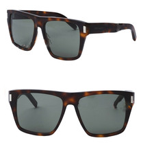 SAINT LAURENT YSL SL424 003 Brown Green Rectangular Unisex Sunglasses 42... - £213.40 GBP