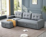81.5&#39;&#39; L-Shape Sleeper Sectional Sofa With Storage Chaise And Pull-Out B... - $986.99