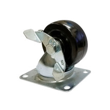 3&quot; Lockable Swivel Rubber Wheel Caster 4&quot; x 3&quot; Plate Maneuvering Cargo Easy - £13.28 GBP