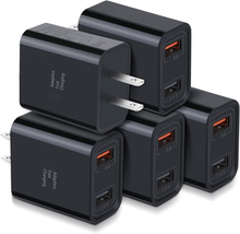 Quick Fast Charge 3.0 USB Wall Charger,  5 Pack 30W Dual USB Power Adapter (Fast - £39.85 GBP