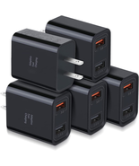 Quick Fast Charge 3.0 USB Wall Charger,  5 Pack 30W Dual USB Power Adapt... - £39.62 GBP