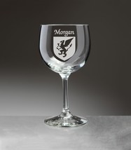 Morgan Irish Coat of Arms Red Wine Glasses - Set of 4 (Sand Etched) - £54.35 GBP