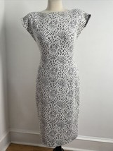 Vtg All That Jazz 7 White Leopard Print Sheath Flare Cap Sleeve Dress - £34.88 GBP