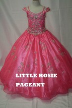 NEW* Little Rosie Girls Glitz Long Pageant Dress LR2029 Flamingo 12 $600 - £324.10 GBP