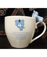 IBIS Roo Roo Blue White Rejoice Always! Coffee Mug Cup w/Figure NWOB - £45.50 GBP