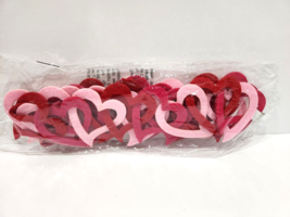 Valentines Day Heart Red Pink Felt Garland Home Decor 6FT NEW - £14.78 GBP