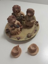 1994 Artisan Flair Cherished Moments Bear Tea Set Michelle Yam miniature - £7.78 GBP