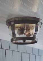 Flushmount Home Decorators Collection McCarthy 2-Light Bronze Outdoor Fl... - $32.66