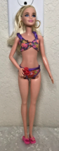 Mattel 2021 Barbie Fashionistas 205 Blond Hair Blue Eyes Rigid Body Hoop... - £8.96 GBP