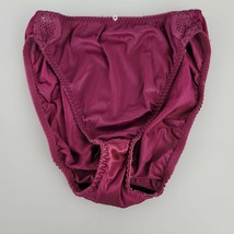 Vintage Enhance Burgundy Cranberry Panties Ladies 7 Large Shiny Silky Nylon - $39.59