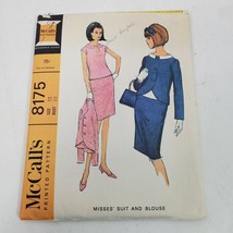 Vintage 1966 McCall&#39;s 8175 Sewing Pattern Suit w/ Blouse Size 12/32 - £8.49 GBP