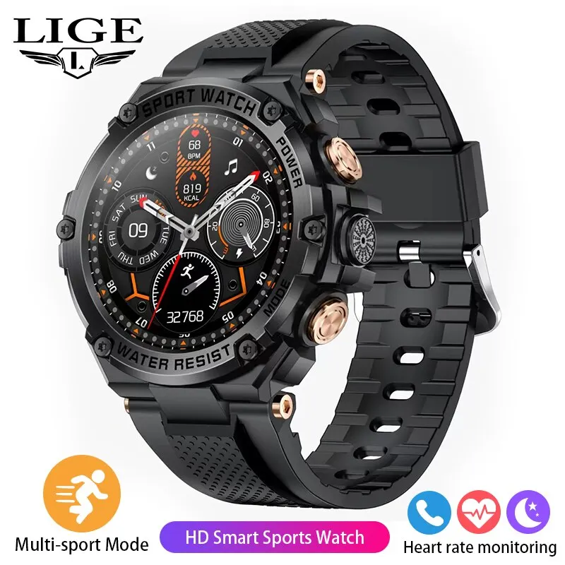 Smart Watch Men 800mAh Battery Heart Rate Blood Oxygen Watch Health Trac... - £111.76 GBP