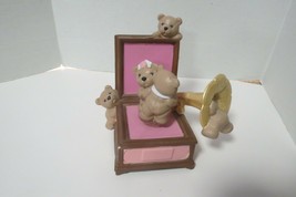 Hand Made Hand Painted Ceramic Bear Music Box 4&quot; x 6&quot; Megaphone Video - £19.94 GBP