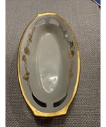 Antique Porcelain Small Oblong Porcelain Dish w/ Gold made in Germany - $34.66 CAD