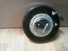 Vintage 50 Ft Steel Tape Measure Lufkin Rule Company Saginaw MI Chrome Clad - £8.88 GBP