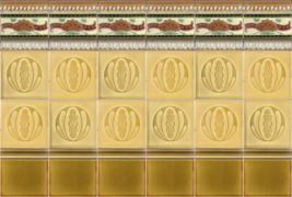 Elegant old gold ca1900 antique original tile panel 36 pieces Art Nouvea... - £310.56 GBP