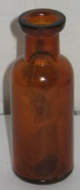 Vintage Amber Brown Glass Bottle Apothecary Prop Vase Barn Dig Dump - £7.04 GBP