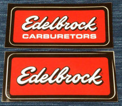 Edelbrock Carburetor Gas Oil Decal Sticker Pair Vtg 5 1/2&quot; 919A - $18.33