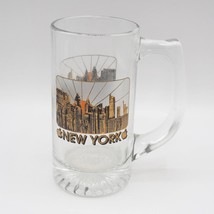 New York City Skyline Glass Mug Big Apple - $39.42