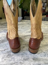 Boulet made in Canada mens Ostrich cowboy boots brown and tan size 9.5 3E (wide) image 5