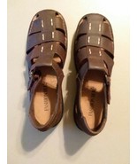 Fashion Bug Women&#39;s Fisherman Sandals-Brown-8 M Faux Leather Buckle-Bran... - $18.00