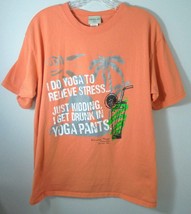 Pirana Joe Size Large L T-Shirt Yoga Pants Maya Cancun Mexico Orange READ - $14.73