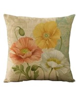 Handcrafted ~ Vintage Spring Flower ~ Decorative Pillow Cover ~ 18&quot; Squa... - $38.36 CAD