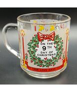 Vtg Twelve Days of Christmas Glass Mug Nine Ladies Dancing 9th Day of Ch... - €17,33 EUR