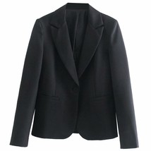 TRAF  2021 Black Basic Casual Blazers Autumn Notched Collar Single Butto... - £89.79 GBP