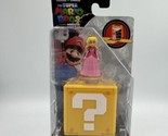Jakks Pacific Super Mario Bros Movie Peach 1.25 in Figure &amp; Question Block - £7.96 GBP
