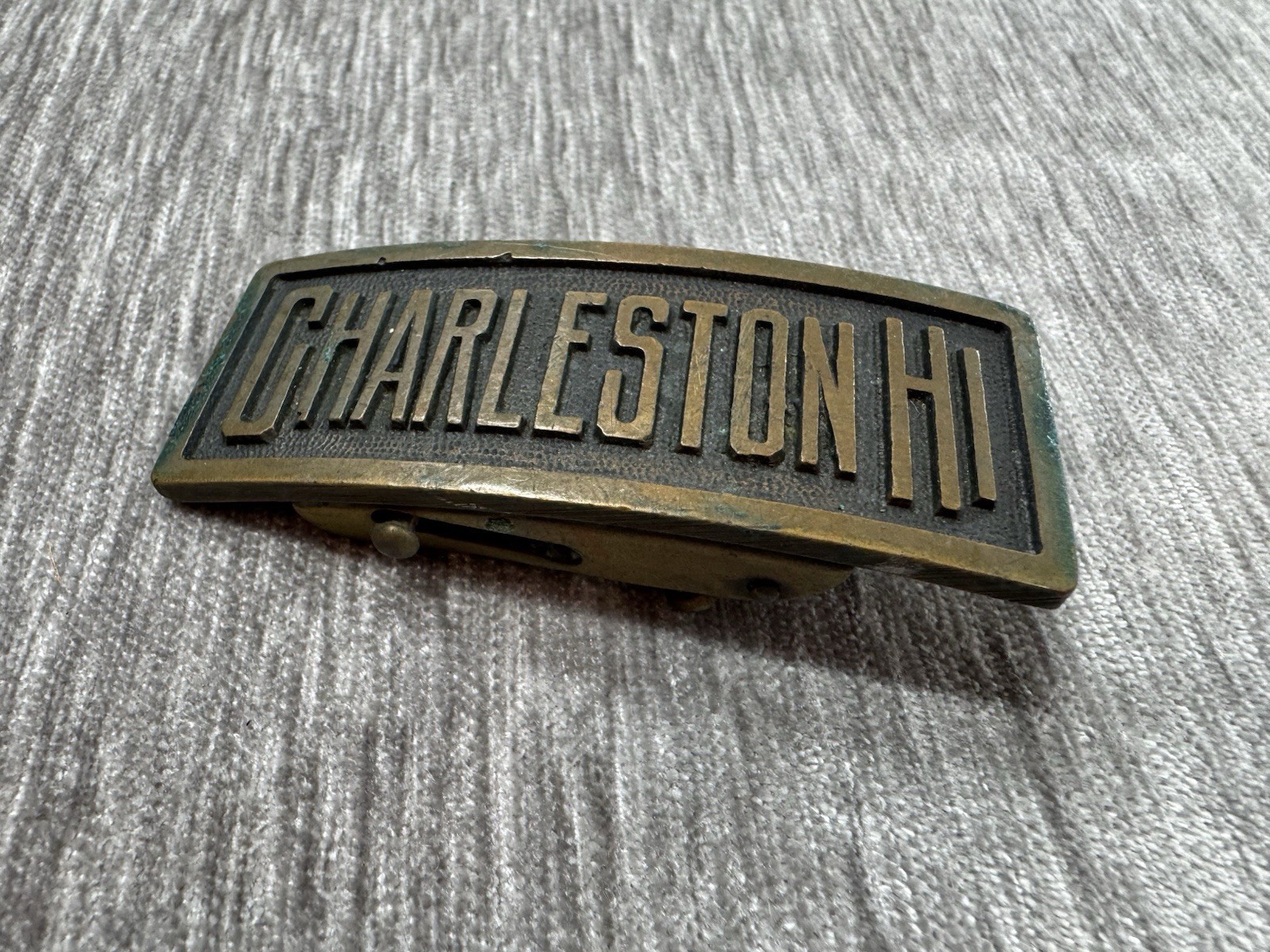 Vintage Charleston High School Brass Belt Buckle Charleston South Carolina a Item image 2