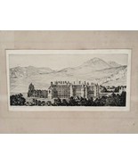 Vintage Europeon Castle Black And White Art Print 9&quot; X 4&quot; - $30.02 CAD