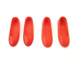 Barbie Doll Red Closed Toe Flats Shoes 2 Pair Japan - $16.41